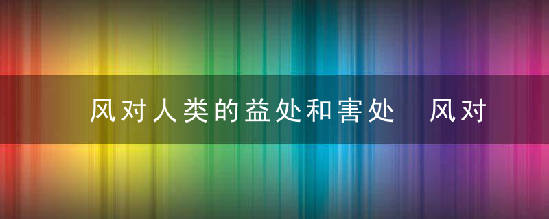 风对人类的益处和害处 风对人类有哪些益处和害处呢